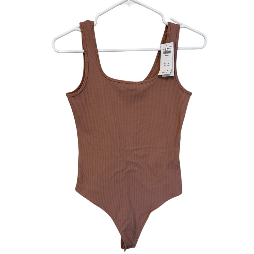Abercrombie & Fitch Women’s Mauve Ribbed Bodysuit Sleeveless Scoop Neck Size M